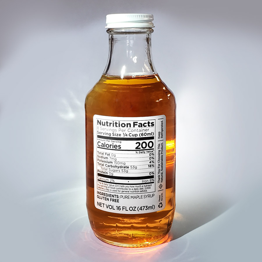 Information Panel on 16 oz Bottle