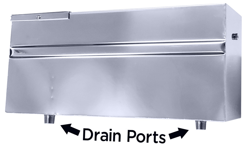 Two Drain Ports on a Dual Compartment Float Box