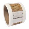 Roll of 100 Clear Nutrition Labels with Net Vol Sticker - 12oz