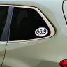 66.9 Brix Sticker on a Car Window