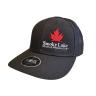 Black Proflex Hat with Red and White Embroidery